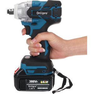 Drillpro Slagmoersleutel - Slagschroevendraaiers - 380 N·m -met LED licht en 2 Accu - Blauw