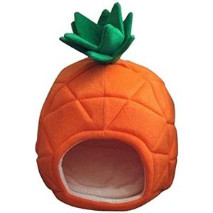 Hondenmand Kattenbed Huisdierbed Huisdier Bed Creatieve Kennel Kat Nest Hond Fruit Ananas Katoenen Bed Warm Huisdier Producten Opvouwbaar Hondenhok Hondenbedden Hondenbed (Color : Orange, Size : 43*