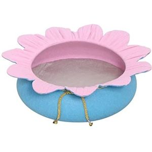 Hondenmand Kattenbed Huisdierbed Zonnebloemvorm Vilten Huisdierbed Voor Huisdier Kat Hond Teddy Slapen Kleine Honden Kattennest Leuk Slaapbed Kat Hondenbed Hondenbedden Hondenbed (Color : Pink blue,