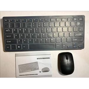 Xiaodong1 Zwart draadloos minitoetsenbord en muis voor Panasonic Viera TX-42AS650B Smart TV