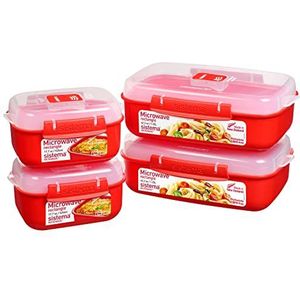 Sistema Set van 4 lunchbox Small Split To Go, onderverdeeld in 2 secties, 350 ml, mint/lila/oceaanblauw