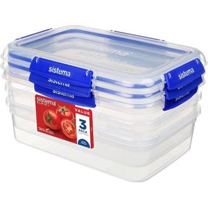 Sistema - Klip It - Set van 3 Voedselopslagcontainers - 2 Liter - BPA-vrij