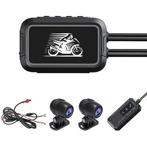 WiFi Motorcycle Dashcam Camera, 3 Inch Full HD Dual 1080P 30fps Video-opname, Alle IP66 Waterdicht, Professionele Motorrijden DVR for Outdoor Fietsen, Avontuur, Reizen (Color : No Screen Version)