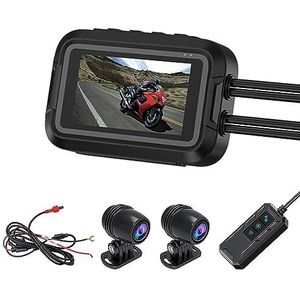 WiFi Motorcycle Dashcam Camera, 3 Inch Full HD Dual 1080P 30fps Video-opname, Alle IP66 Waterdicht, Professionele Motorrijden DVR for Outdoor Fietsen, Avontuur, Reizen (Color : 3Inch Screen Version)