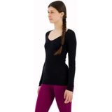 Icebreaker Siren Sweetheart T-shirt - Zwart - Merino Wol - Lange Mouwen