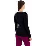 Icebreaker Siren Sweetheart T-shirt - Zwart - Merino Wol - Lange Mouwen