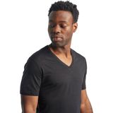 Icebreaker - Anatomica V-hals T-shirt - Zwart - Merinomengsel - Ademend