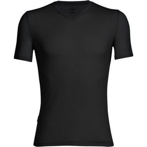 Icebreaker - Anatomica V-hals T-shirt - Zwart - Merinomengsel - Ademend