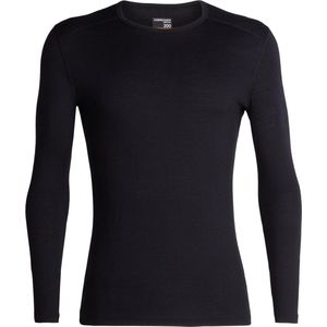 Icebreaker 200 Oasis Basislaag - Zwart - 100% Merino - Lange Mouwen