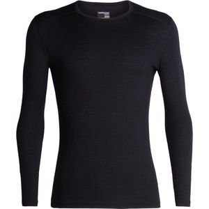 Icebreaker 200 Oasis Merino Lange Mouwen - Basislaag - Zwart - 100% Merinowol