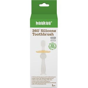 Haakaa Tandenborstel Siliconen Transparant 3+ mnd