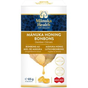 Manuka health honing gember citroen mgo 400+ tabletten  65GR
