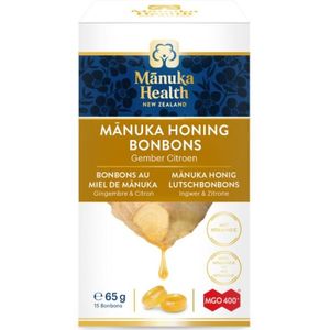 Manuka health Honing Gember Citroen MGO 400+ zuigtabletten