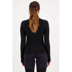 Mons Royale Thermoshirt - Dames - Womens Cascade Merino Flex Mock Neck LS 2024 - Zwart
