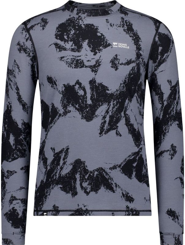 Mons Royale - Cascade Merino Base Layer Long Sleeve - Grijs - Heren - Wol
