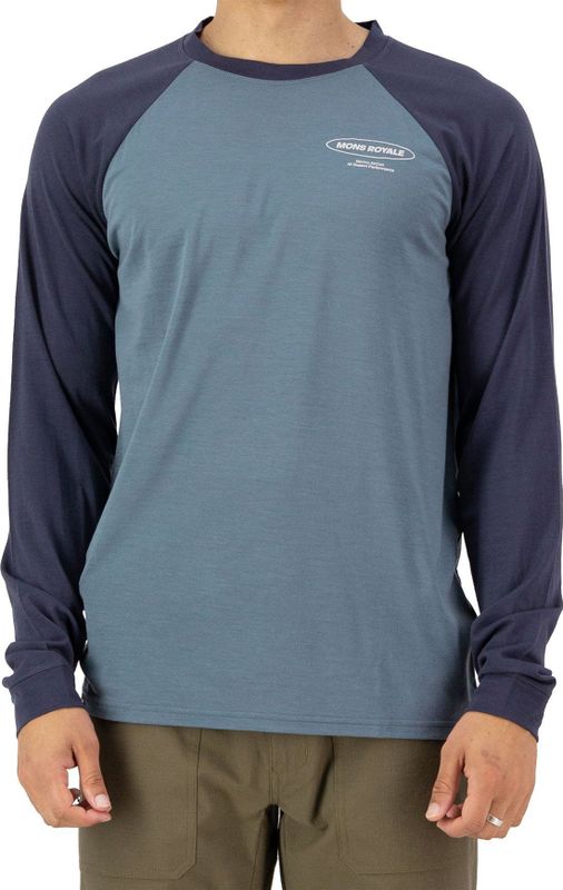 Mons Royale - Icon M - Merino Raglan Long Sleeve - Blauw