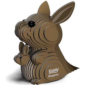 EUGY 650015 Kangaroo 3D-puzzel dieren voor kinderen en volwassenen, om zelf te monteren, dierenfiguur, knutselset vanaf 6 jaar