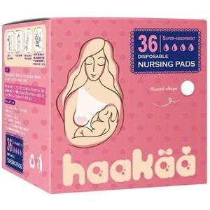 Haakaa Borstkompressen - Absorberend - 100% Katoen - Wegwerp - 36 stuks