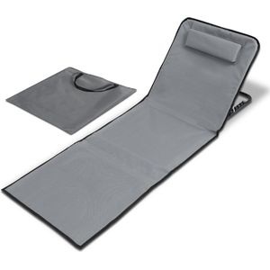Strandmatten met verstelbare rugleuning - Gevuld met comfortschuim, ultralicht en opvouwbaar om ruimte te besparen – grijs