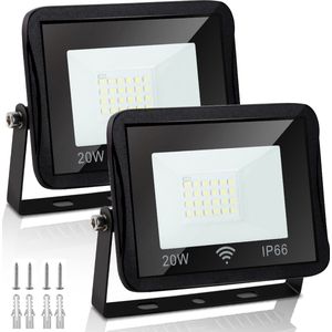 2X20W LED Schijnwerper LED Buitenlamp Schijnwerper LED Breedstraler Floodlight voor buiten & binnen Koud wit