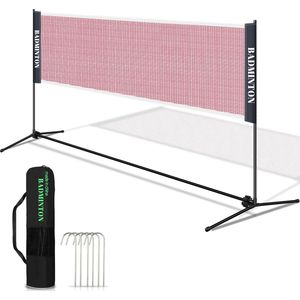 Badmintonnet en Volleybalnet - 410cm - Tennisnet - Multifunctioneel Sport Net - verstelbaar met draagtas - Draagbaar Badminton Net
