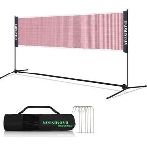 Badmintonnet en Volleybalnet - 510cm - Tennisnet - Multifunctioneel Sport Net - verstelbaar met draagtas - Draagbaar Badminton Net
