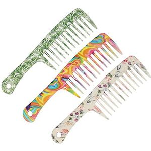 DieffematicSZ kam Big Teeth Comb Straight Handle Wide Teeth Comb Curly Hair Comb Heatresistant Hair Comb (Color : 02)