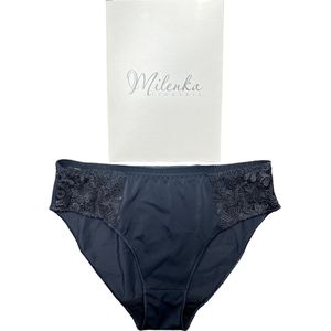 MILENKA donkerblauwe kanten slip 46