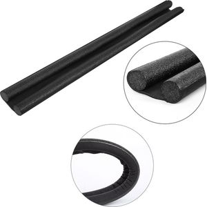 Set van 1 Tochtstrip Tochtstopper - Dubbele Deur Tochtrol - 93 cm Zwart - Windstopper Tochtkussen - Geluidsdemper Tochtband - Afsnijdbare & Aanpasbaar - 1 Stuk