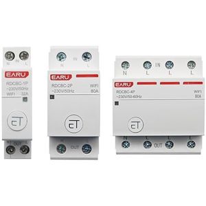 EELEAN Intelligente wifi-schakelaar, relaisschakelaar, intelligente thuisafstandsbediening (grootte: drie fasen, kleur: 50A)