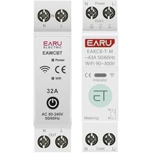 Intelligente stroomonderbreker WiFi MCB overstroombeveiliging onder spanning vermogensmeting 1-63A draadloze afstandsbediening schakelaar (maat: multifunctioneel, kleur: 6A)