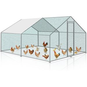 3x4x2m kippenren - kippenhok buitenverblijf - Draadren - Puntdak