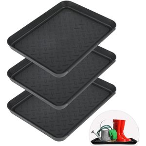Schoenafdruipbak Schoenenmat Plank - 3 X Schoenenrek Met Verhoogde Rand Set Afdruipbak Grijs Voor Schoenen Regen Herfst Winter Schoenafdruipbak Schoenenmat Plank - 3 X Schoenenrek Met Verhoogde Rand Set Afdruipbak Grijs Voor Schoenen Regen Herfst Winter