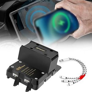 Navigatie Navigatiebeugel Motorfiets USB Mobiele Telefoon GPS Draadloos Opladen Ondersteuning Voor BMW R1250RT - 2020 (Color : Wireless and USB)