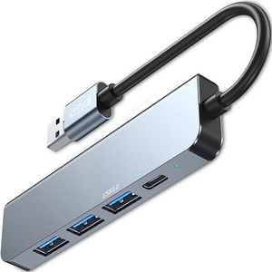 TECH-PROTECT - V0-HUBADAPTER - 5-in-1 - Grijs - Aluminium