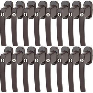 Afsluitbare raamkruk - Inclusief sleutel - Raamsluiting handvat met draai- en kiepfunctie bruin 16X