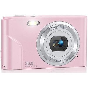 Digitale camera Vloggen Camera Zoom LCD-scherm Compacte draagbare minicamera's for studenten, tieners HD camera (Color : Pink)