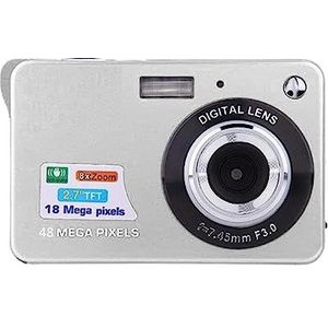 Digitale camera Autofocus Vlogging-camera 48MP met camcordercamera met groot scherm for fotografie for kinderen en volwassenen HD camera (Color : Silver)