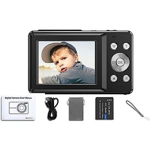 Digitale camera Fotografiecamera Videocamcorder 16x zoom Draagbare vlogcamera for kinderen Volwassenen Beginners HD camera (Color : Black)
