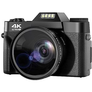 4K Digitale Camera 48MP Camera Vloggen Camera 60FPS Autofocus 16X Zoom Video Camera Camcorder Opname Camera HD camera (Size : Wide-angle lens)