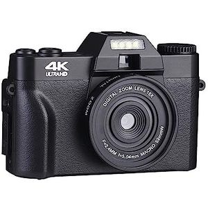 Vlogging Camcorder 48MP Digitale Camera 180° Flip Screen Digitale Webcam for Groothoek Macro Lens HD camera (Color : 32G, Size : Only Camera)