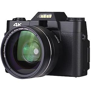 Vlogging Camcorder 48MP Digitale Camera 180° Flip Screen Digitale Webcam for Groothoek Macro Lens HD camera (Color : Standard, Size : With Specialised len)