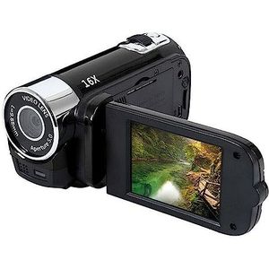 1080P digitale camera 16X digitale zoom 270 graden rotatie camcorder videocamera's for vlog HD camera (Color : Black)
