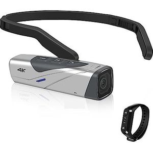 Head Wearable Vlog-camera 4K For Digitale Camcorder Professionele Gimbal-stabilisatie HD camera (Color : EP8 silver remote)