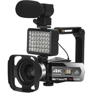 4K WIFI Camcorder Digitale Videorecorder For Blogger Streaming 18X Outdoor Fotografie Autofocus Webcamera's HD camera (Color : 16G SD Card)