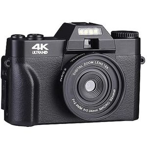 Compacte Digitale Fotografie Camera 4K WIFI Web Cam Vlog Video Recorder 48MP Camcorder 3"" Flip Screen Macro Lens HD camera (Color : 128G TF Card, Size : With lens)