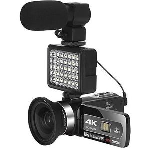 Groothoek 4K Digitale Videocamera's Slow Motion Loop Recording Microfoon Camcorder Autofocus Streaming Webcam Vlog Kit HD camera (Color : 128G SD Card, Size : Set 2)