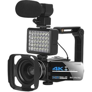 Groothoek 4K Ultra HD Camcorder 56MP Digitale Video Camera Streaming 18X Infrarood Vlog Record Webcam WIFI Afstandsbediening HD camera (Color : 16G SD Card)
