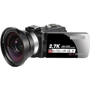 Nachtzicht 2K Camcorder 16X Zoom Infrarood Vlogging Video Camera 2.7K 30MP Draagbare Digitale Recorder Live Streaming HD camera (Color : No SD Card, Size : With MIC)