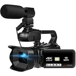 64MP Digitale Video Camera For Fotografie Volledige 4K 60FPS Vlog Camcorder Live Stream WIFI Webcam Autofocus Videorecorder HD camera (Color : 128G SD Card, Size : With MIC)